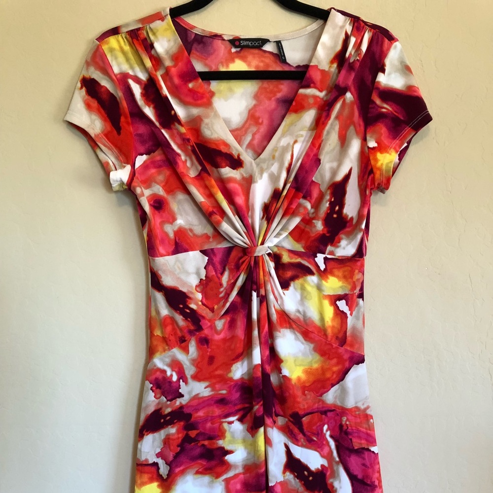 Impo Women's Red Multi-Color Twist Front Dress